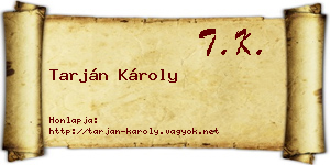 Tarján Károly névjegykártya